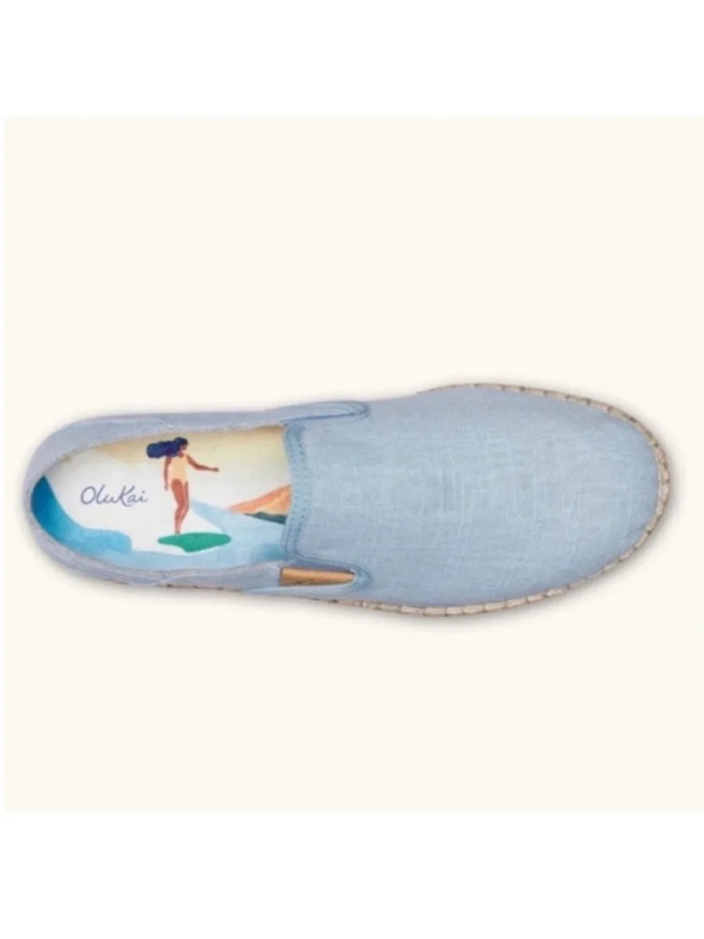 OLUKAI Kaula Pa'a Kapa Convertible Espadrille Shoes Blue Size 6.5W